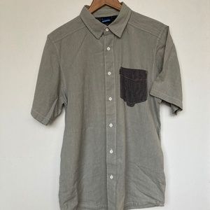 KAVU - grey on grey, SS button down, size S
